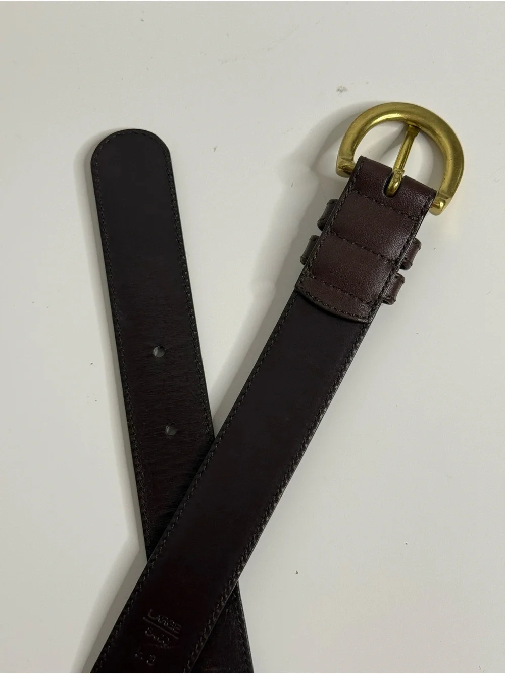 Coach Vintage Dark Brown Leather Belt Style 8400 Brass Buckle